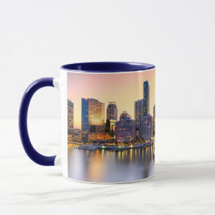 Caneca Vista do mandarino Miami oriental com reflexão