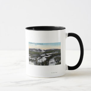 Caneca Vista do Monte Saddleback no inverno