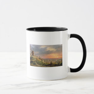 Caneca Vista do montículo Montmartre, c.1830
