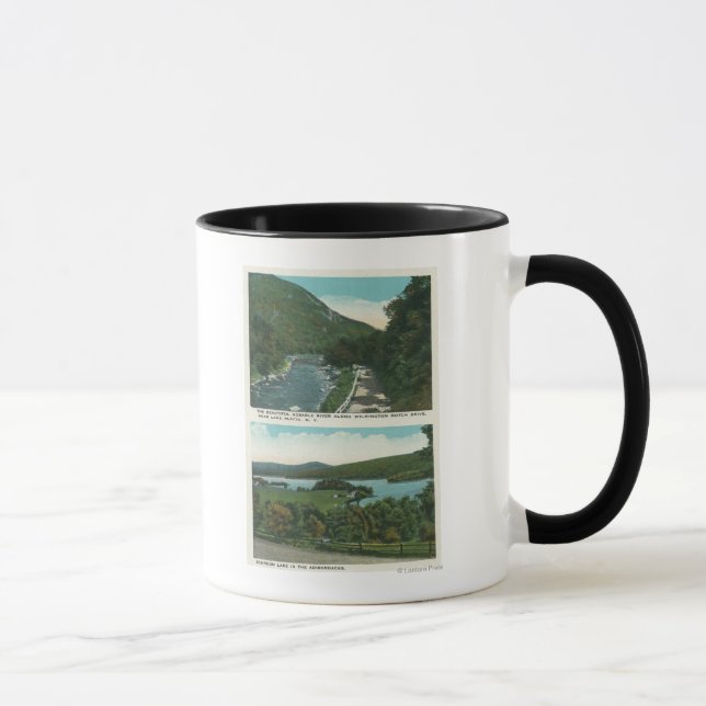 Caneca Vista do rio Ausable e do lago de Schroon (Direita)