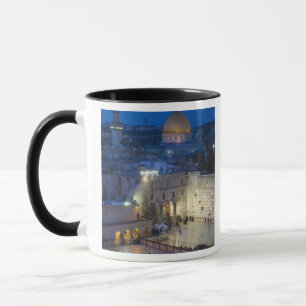 Caneca Vista do Western Wall Plaza, tarde da noite