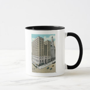 Caneca Vista exterior do banco de poupança nacional