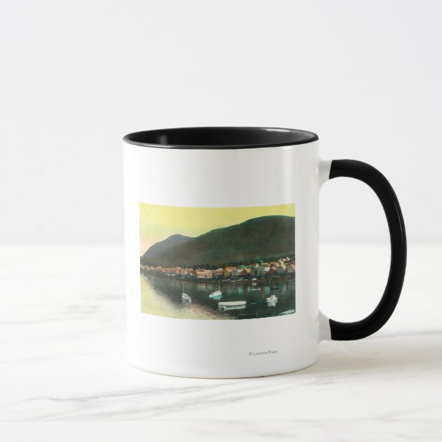 Caneca Vista frontal das águas da cidade indiana de Sitka (Direita)