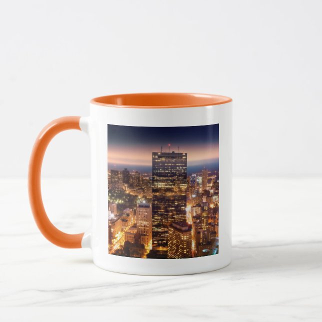 Caneca Vista geral de Boston na noite (Esquerda)