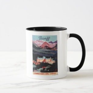 Caneca Vista geral do poster de Banff Springs Hotel