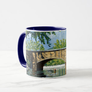 Caneca Vista panorâmica do riacho de truta do Missouri pa