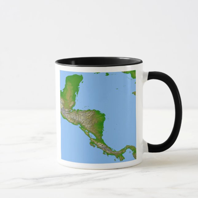 Caneca Vista topográfica da América Central (Direita)