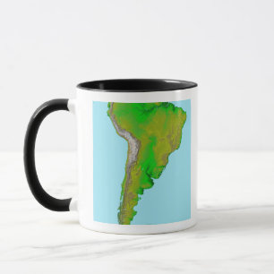 Caneca Vista topográfica de Ámérica do Sul