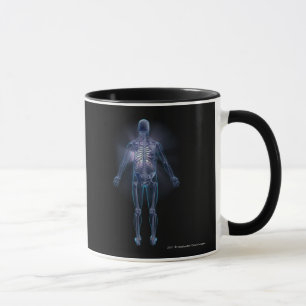 Caneca Vista traseira de um esqueleto humano