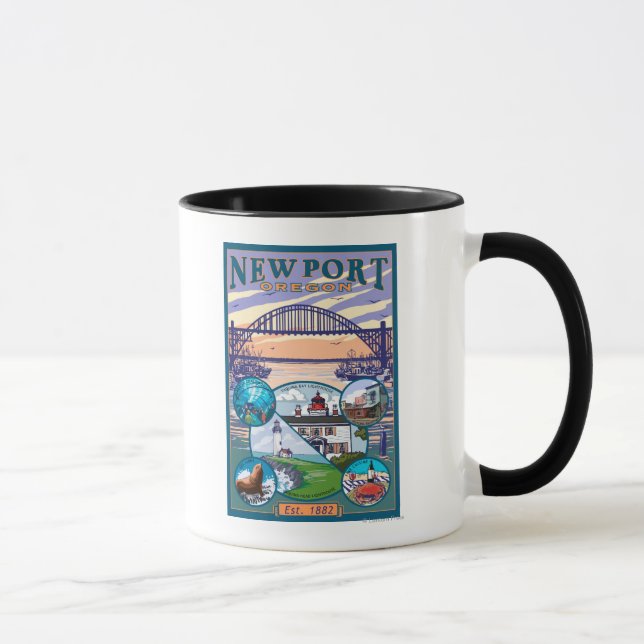 Caneca Vistas da Cidade - Newport, Oregon (Direita)