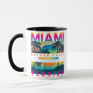 Caneca Visto Miami Florida T shirts Miami Colorful Sunris