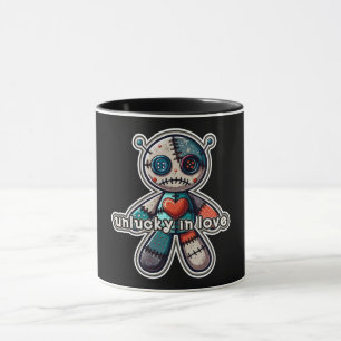 Caneca Visual de Tatuagem de Coração de Esqueleto do Amor