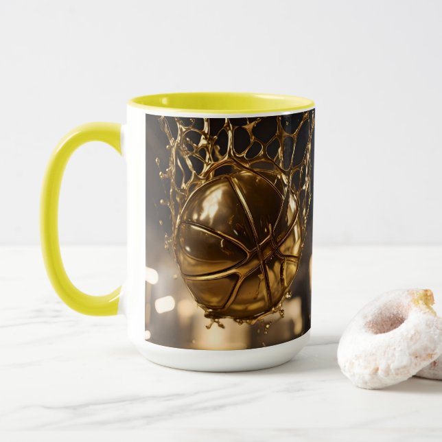 Caneca "Vitória do Ouro: Netball é capturado em uma rede  (Com Donut)