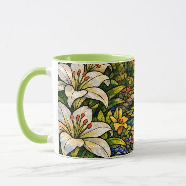 Caneca Vitraux Lírios e Luz do Sol (Esquerda)