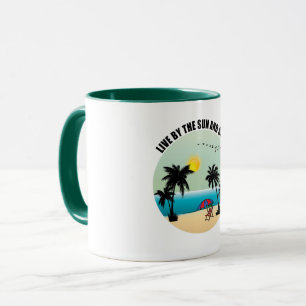 Caneca Viva ao sol e areia