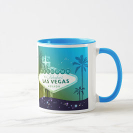 Caneca Viva Las Vegas Cyan Blue Wedding Gift