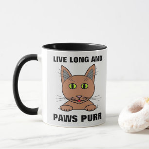 Caneca Viva Longo e Patas Ronronam Gato Divertido