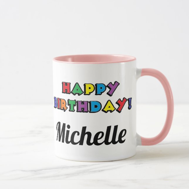 Caneca Viva Longo e Patas Ronronam Rosa Aniversário Perso (Direita)