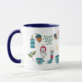 Caneca Vivendo a vida do 'Hygge' - Arte do Folk Cozy