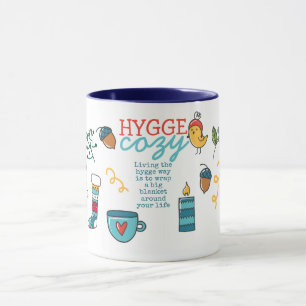 Caneca Vivendo a vida do 'Hygge' - Arte do Folk Cozy