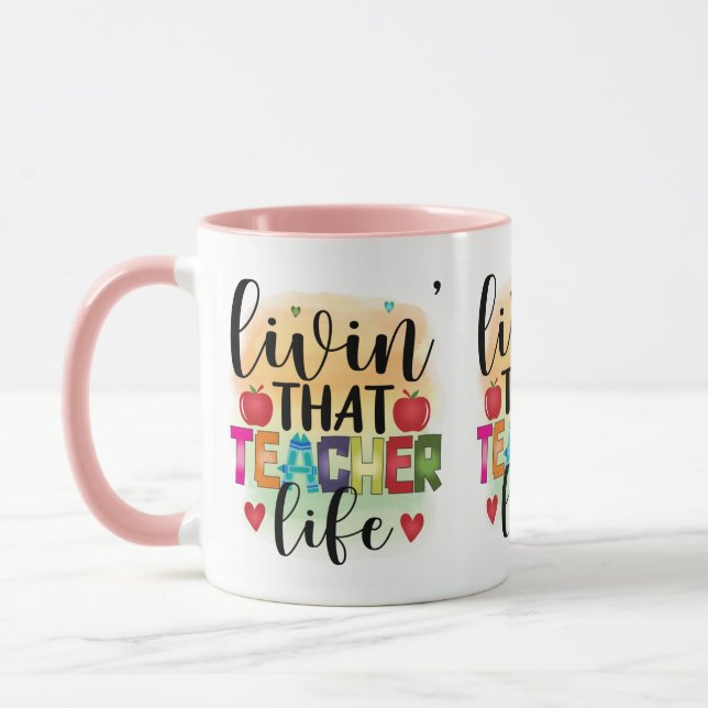Caneca Vivendo Aquela Vida De Professores - Presente Para (Esquerda)