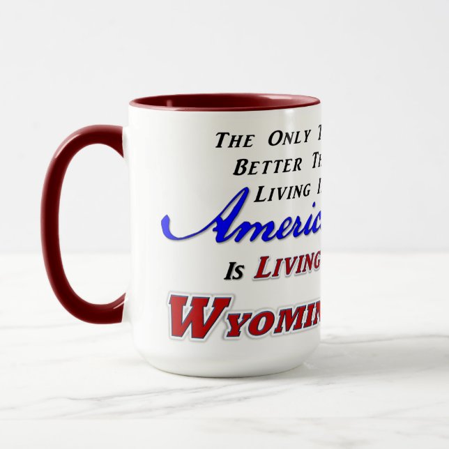 Caneca Vivendo Em WY, Combo Mug De 15 Oz (Esquerda)