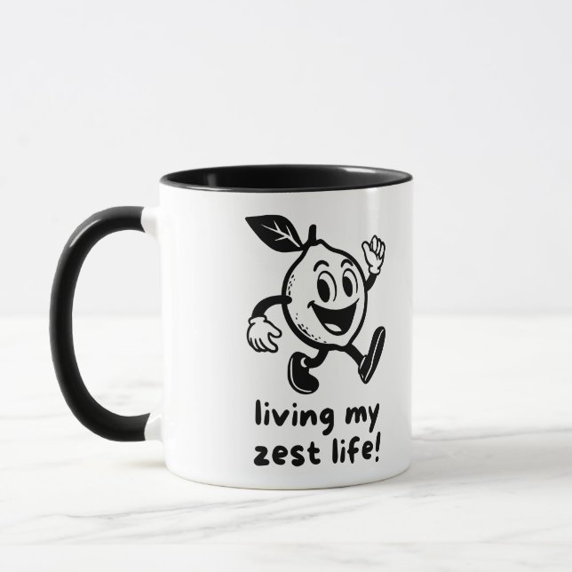 Caneca Vivendo Minha Vida com Zesto Diversão Punheta de L (Esquerda)