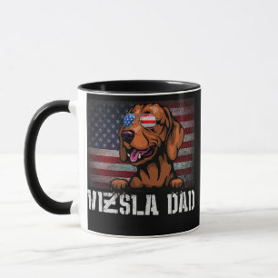 Caneca Vizsla Pai Americana Vizsla Dog US Flag 4th Of