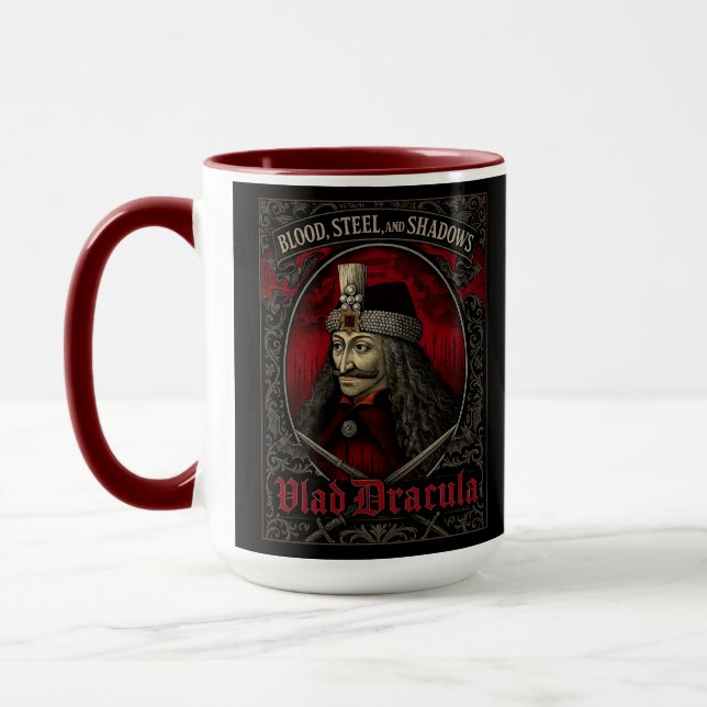 Caneca Vlad Dracula Gothic Mug - Taça de Café Vampiro Esc (Esquerda)