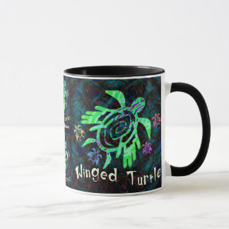 Caneca voada do logotipo da tartaruga