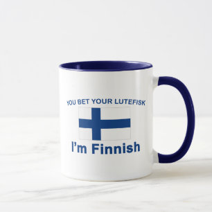 Caneca Você aposta seu Lutefisk que eu sou finlandês