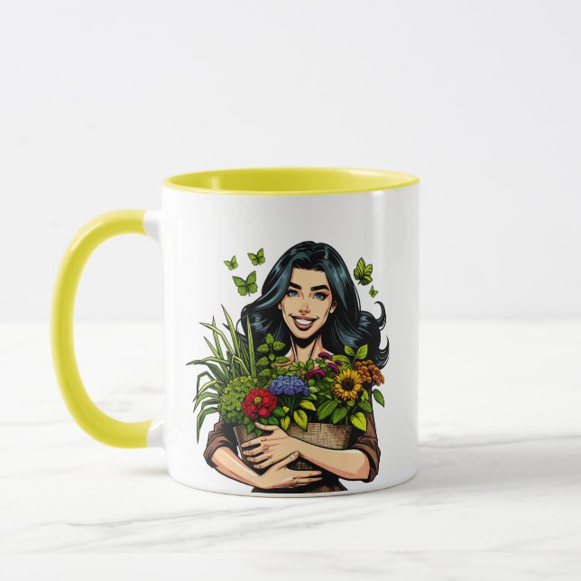 Caneca Você Cresce Garota! Planta Pun | Engraçado Viciado (Esquerda)