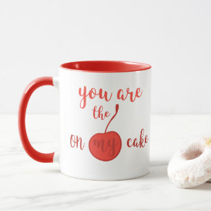 Caneca Você é a cereja em minhas citações românticas