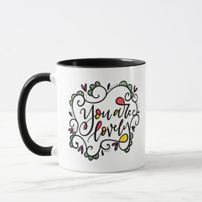 Caneca Você É Adorável, carta à mão (Esquerda)