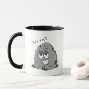 Caneca Você é Doido! Pedra de Desenho Cinza Engraçada