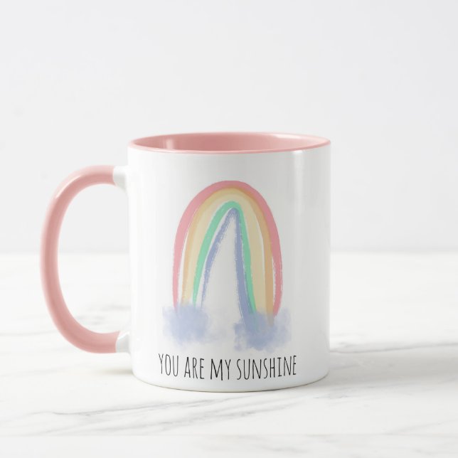 Caneca Você é meu sol arco-íris pintado aquarela   (Esquerda)