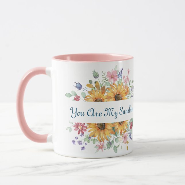 Caneca Você É Minha Citação de Sol e Girassol (Esquerda)