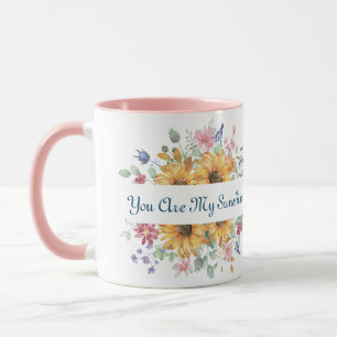 Caneca Você é minha citação de Sunshine e Sunflower