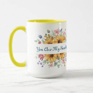 Caneca Você é minha citação de Sunshine e Sunflower