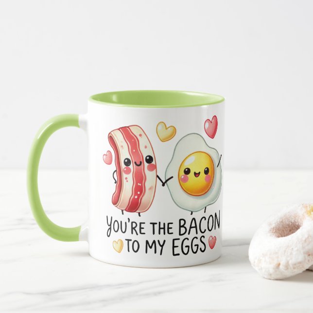 Caneca Você é o Bacon para meus Ovos — Casal de Piada de  (Com Donut)