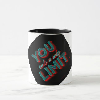 Caneca "Você É Seu Único Limite" Tipografia Neon 3D | Ins