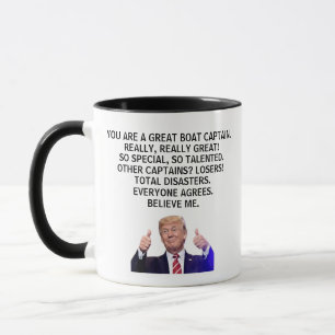 Caneca Você é um Capitão de Barco Excelente, sério, Trump