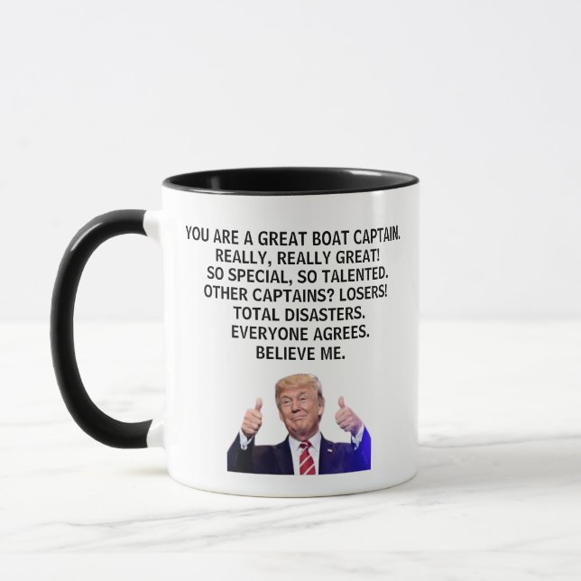 Caneca Você é um Capitão de Barco Excelente, sério, Trump (Esquerda)
