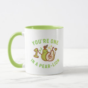 Caneca Você é Um Em Uma Piada de Pêra-Leão Cor Verde