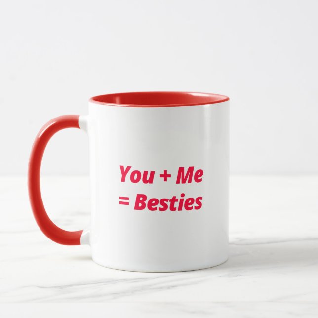 Caneca Você + Eu = Besties - Amizade Adorável (Esquerda)