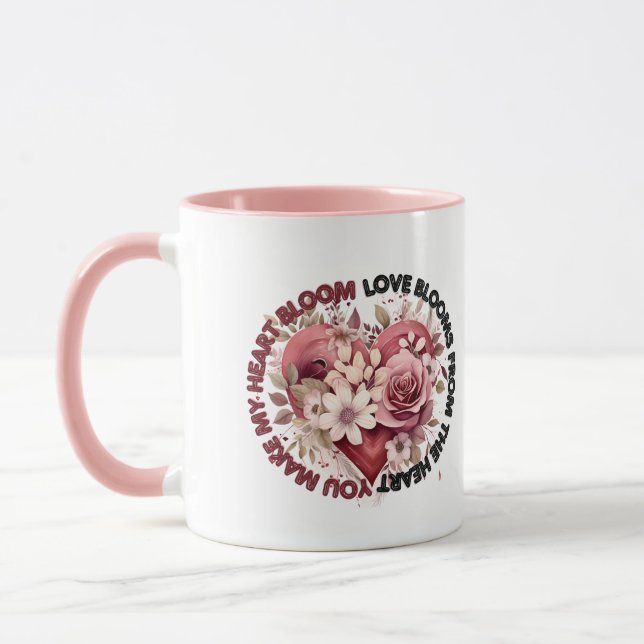 Caneca "Você Faz Meu Coração Bloom" (Esquerda)