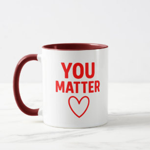 Caneca Você Importa" Positividade do Coração Vermelho