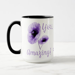 Caneca Você Incrível Floral Violeta