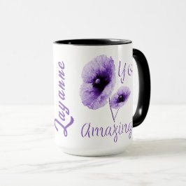 Caneca Você Incrível Floral Violeta