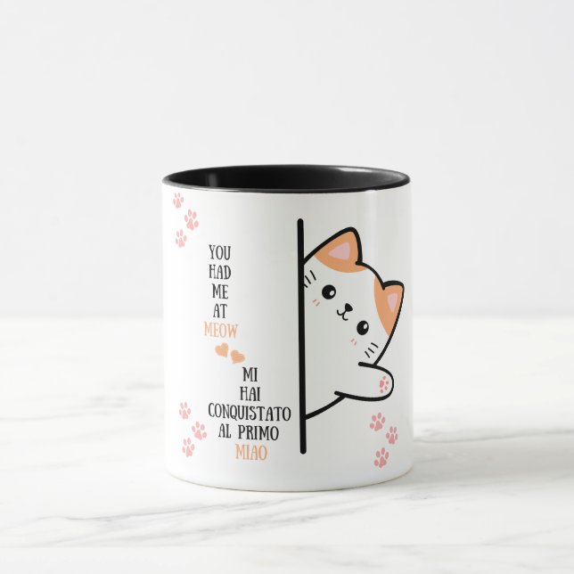 Caneca Você me teve no gato fofo do Meow (Centro)